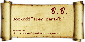 Bockmüller Bartó névjegykártya